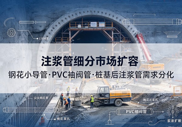 旺苍注浆管细分市场扩容，隧道钢花小导管、PVC 袖阀管、桩基后注浆管需求分化